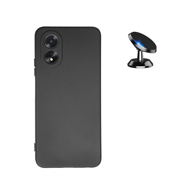 Soporte magnético de coche y funda de silicona líquida para Oppo A38 4G