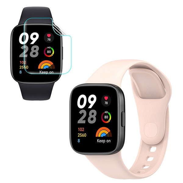 Correa SmoothSilicone y Protector Hydrogel para Redmi Watch 3 Lite