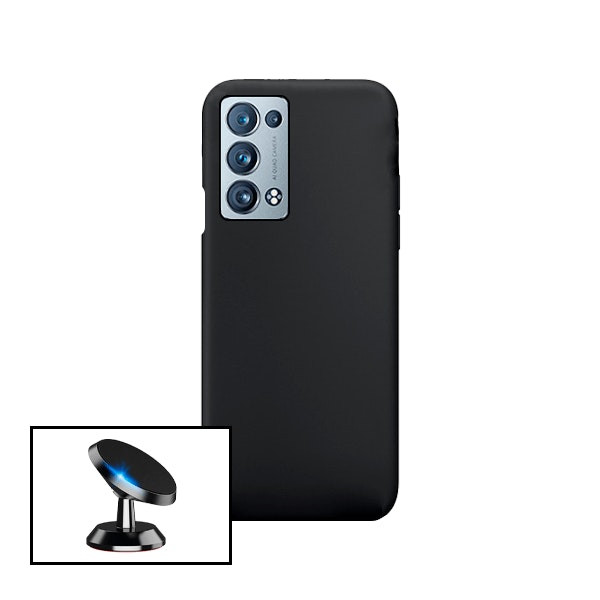Kit soporte magnético de coche y funda de silicona líquida para Reno6 Pro+ 5G