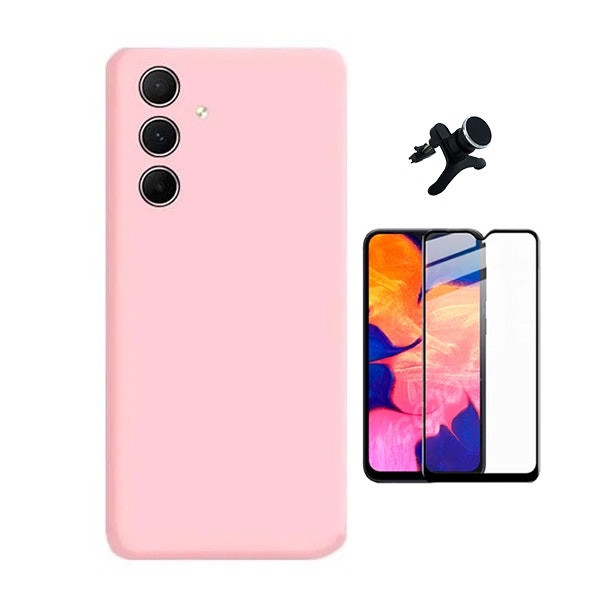 Kit de protección para Samsung Galaxy A13 5G — vidrio templado, funda de silicona y soporte magnético