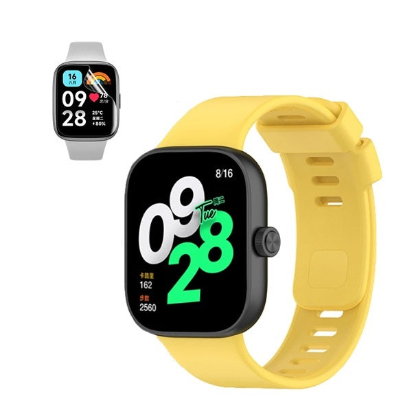 Silicone strap and hydrogel screen protector kit for Redmi Watch 4