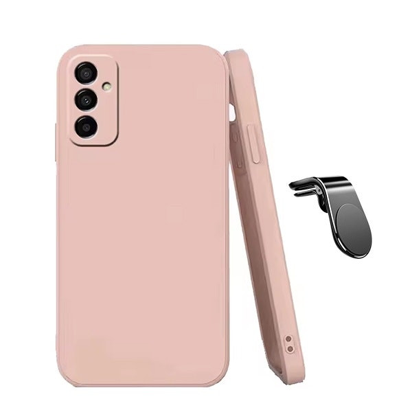 Kit Suporte L + Capa Silicone Líquido Phonecare Para Samsung Galaxy M23 5G - Rosa