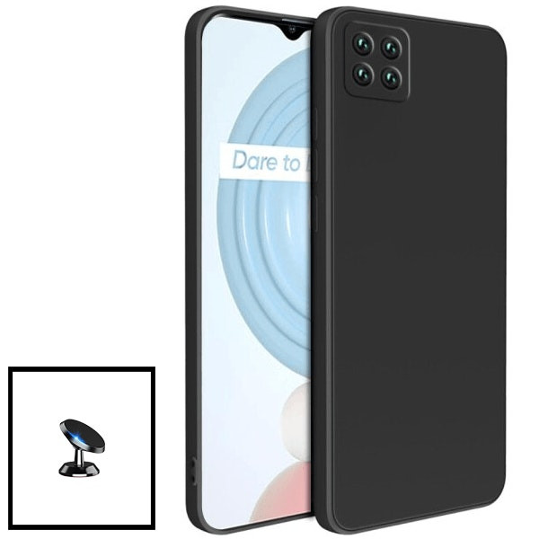 Liquid Silicone Case for Realme C11 2021 with Magnetic Car Mount