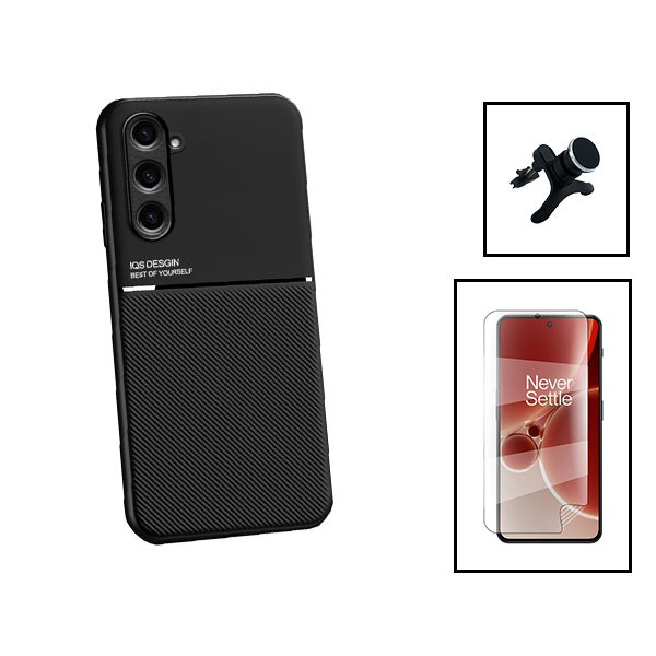 Magnetic Lux Case, Hydrogel Full Cover Protector and Magnetic Mount for Galaxy M34 5G - Black