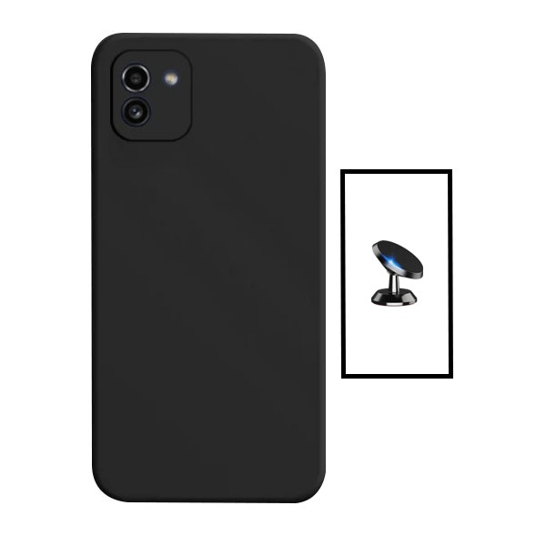 Liquid Silicone Case and Magnetic Car Mount for Samsung Galaxy A03