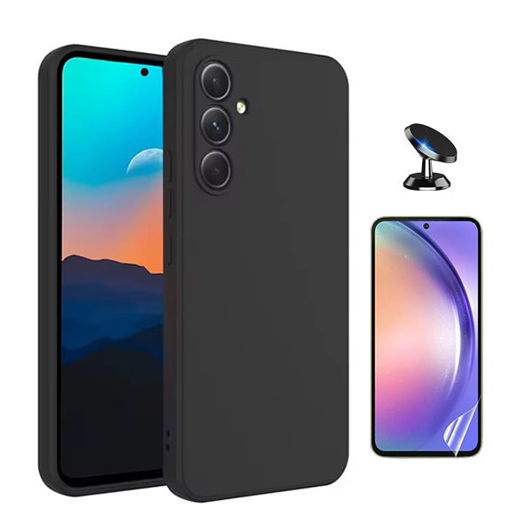Protector Hydrogel, Funda Silicona Líquida y Soporte Magnético para Samsung Galaxy A56