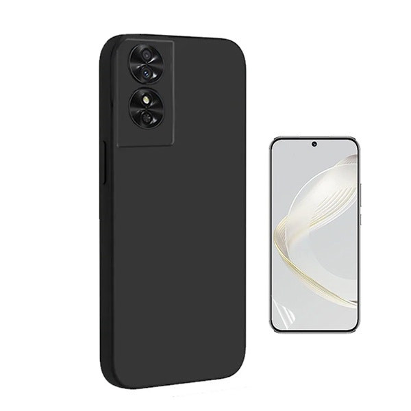 Kit película hydrogel frontal y funda de silicona líquida para TCL 50 SE - Negro