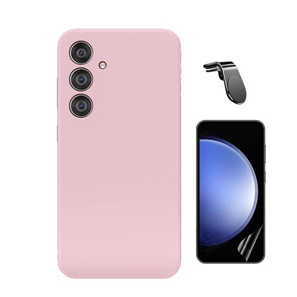 Hydrogel screen protector + liquid silicone case + magnetic mount for Samsung Galaxy S25 Plus