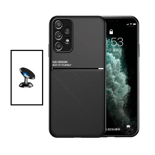 Funda magnética Lux con soporte magnético para coche para Samsung Galaxy A33 5G - Negro