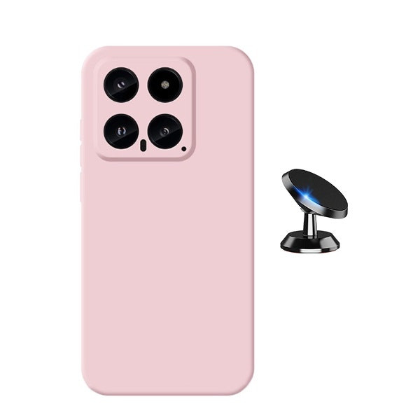 Funda de silicona líquida para Xiaomi 14 y soporte magnético de coche