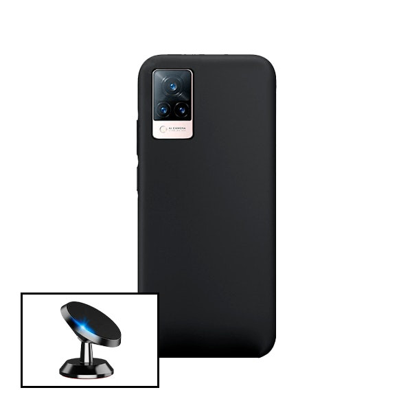 Soporte magnético de coche y funda de silicona para Vivo V21 5G