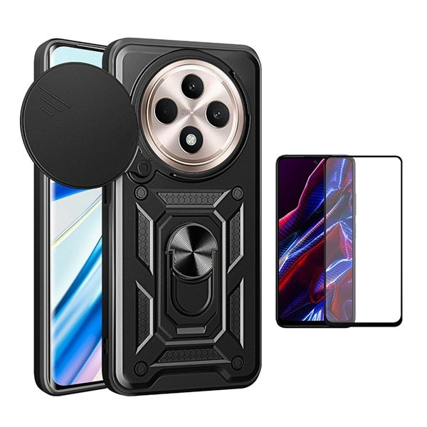 Kit vidrio templado y funda magnética Slide Window para Reno12 FS 4G
