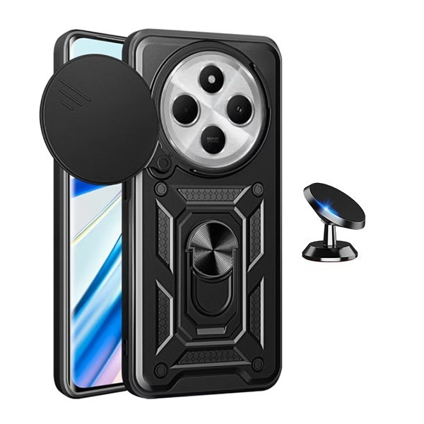 Funda con soporte magnético y protección deslizante para Xiaomi Redmi 14C