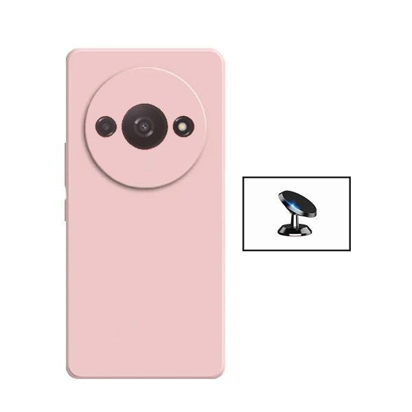 Funda de silicona líquida y soporte magnético para Xiaomi Redmi A3