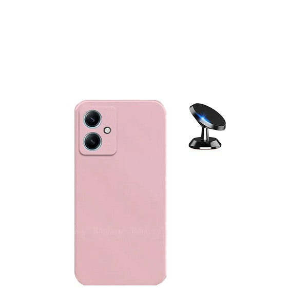 Funda de silicona líquida y soporte magnético para Xiaomi Redmi 13C 5G - Rosa