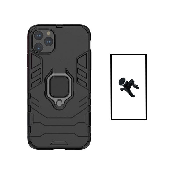Soporte magnético reforzado con funda Military Defender para iPhone 14 - Negro