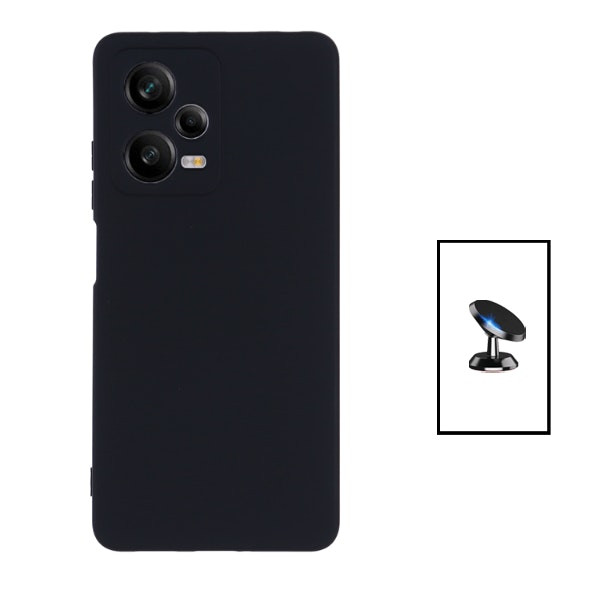 Kit soporte magnético de coche y funda de silicona líquida para Redmi Note 12 Pro