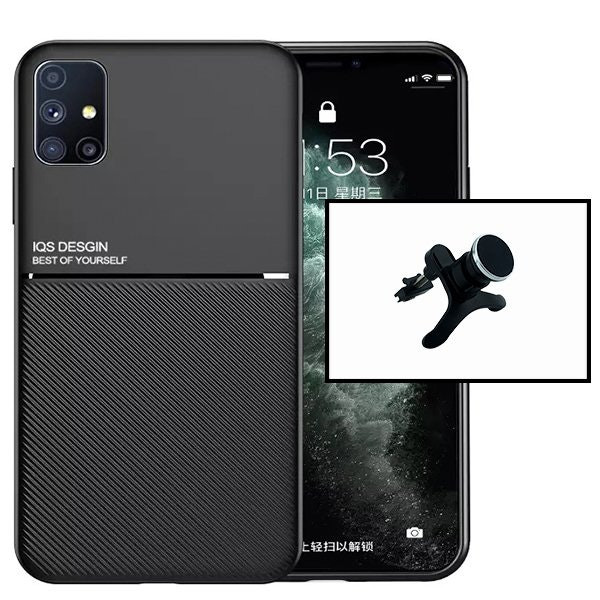 Funda magnética reforzada con soporte de coche para Samsung Galaxy A51 5G