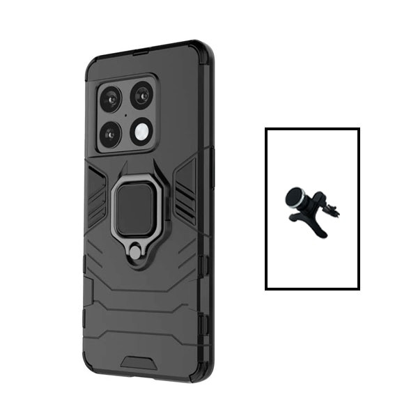 Soporte magnético de coche y funda Military Defender para OnePlus 10T