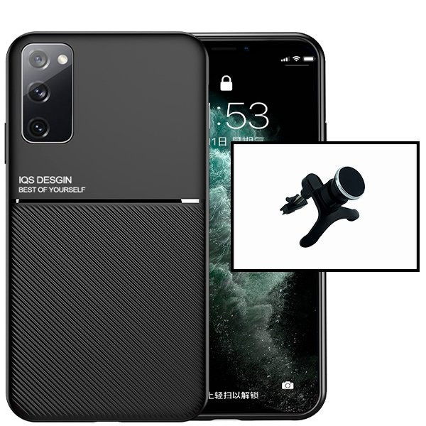 Funda magnética de lujo con soporte de coche reforzado para Samsung Galaxy S20+ 5G