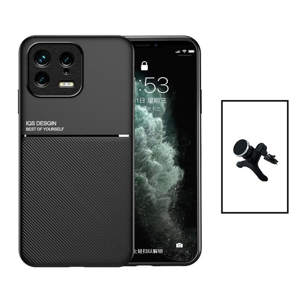 Funda magnética Lux con soporte de coche para Xiaomi 13 Pro - Negro