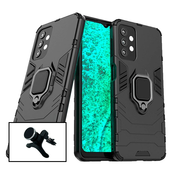 Reinforced Magnetic Car Mount and Military Defender Case for Samsung Galaxy M32 5G