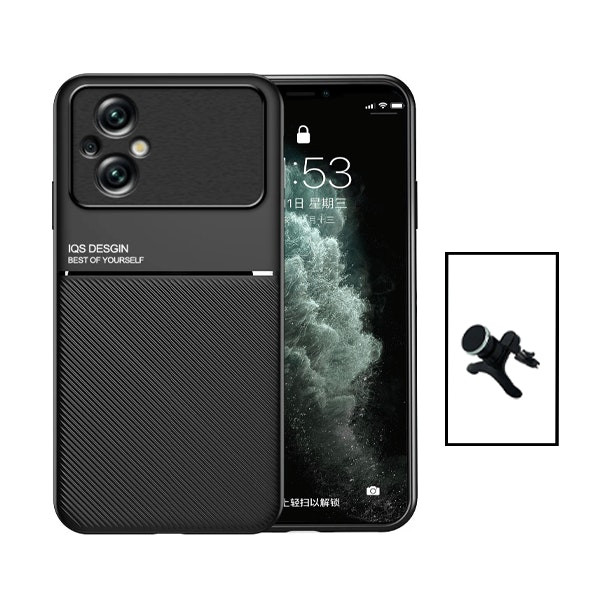 Funda magnética reforzada con soporte de coche para Xiaomi Poco M5