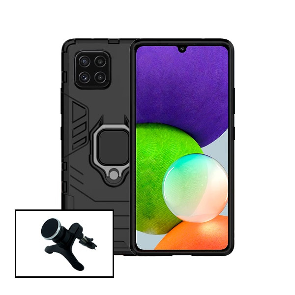 Magnetic car mount and Military Defender case for Samsung Galaxy F22