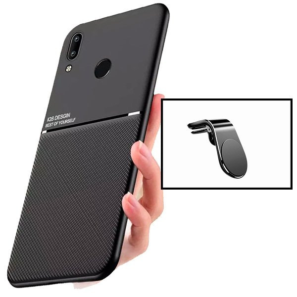 Kit Capa Magnetic Lux + Suporte Magnético L Safe Driving para Huawei P Smart + Plus 2019