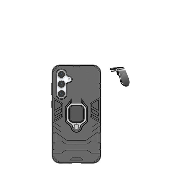 Magnetic mount and Military Defender case for Samsung Galaxy A15 - 3-in-1 kit