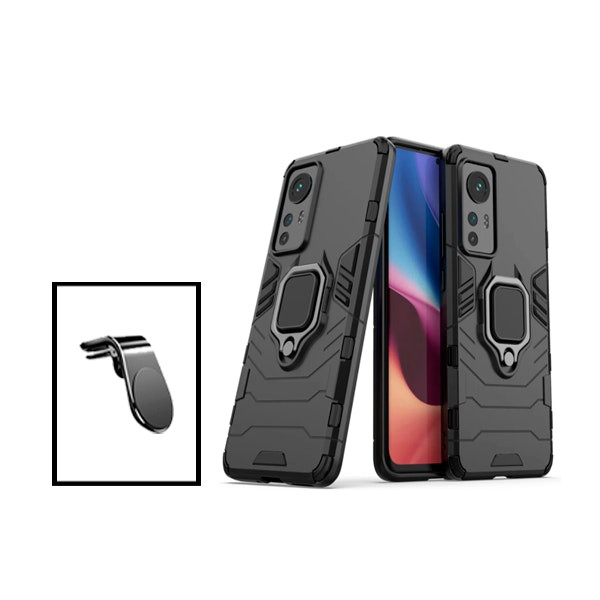 Soporte magnético y funda Military Defender para Xiaomi 12 Pro - negro