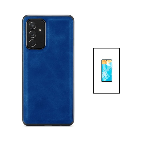Funda magnética de piel y protector hydrogel para Samsung Galaxy A04s - Azul