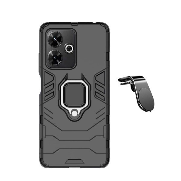 Magnetic mount and Military Defender case for Xiaomi Poco M6 4G