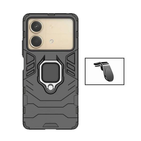 Magnetic mount and Military Defender case kit for Xiaomi Poco X6 Neo - Black