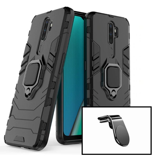 Military Defender Case and L Safe Driving Magnetic Mount for Oppo A11