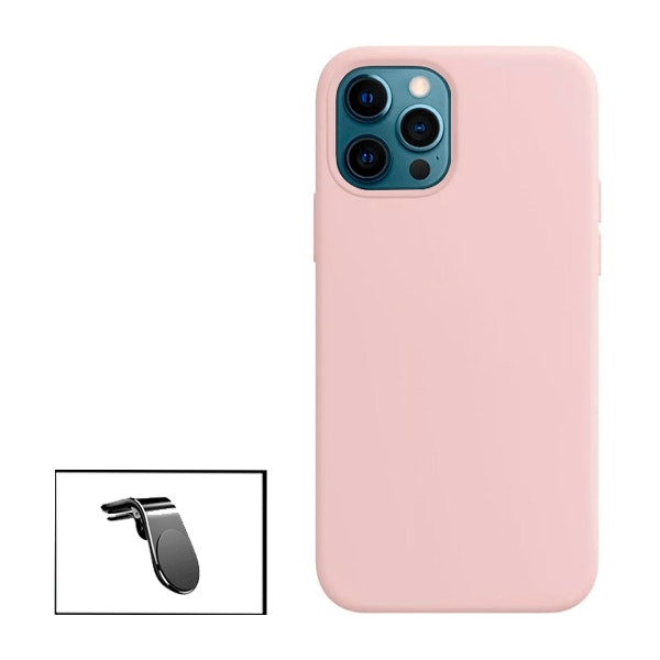 Funda silicona líquida para iPhone 13 con soporte magnético para coche