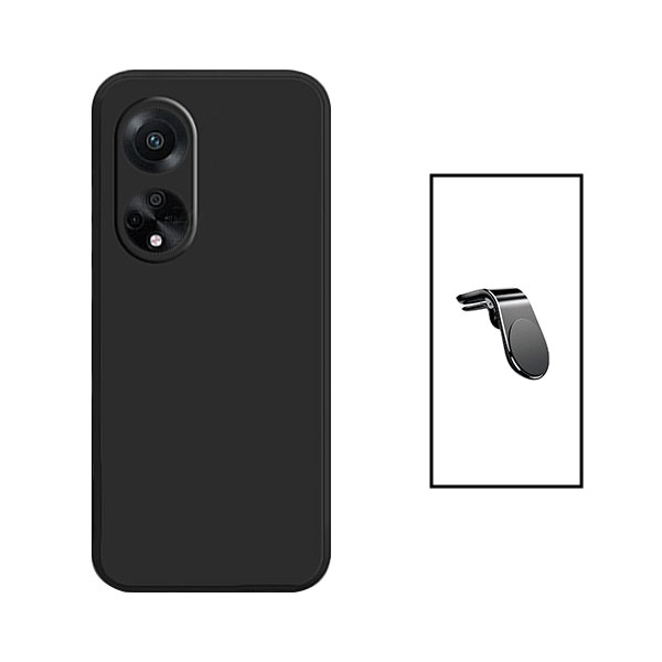 Funda de silicona líquida y soporte magnético para coche para Oppo A98 5G