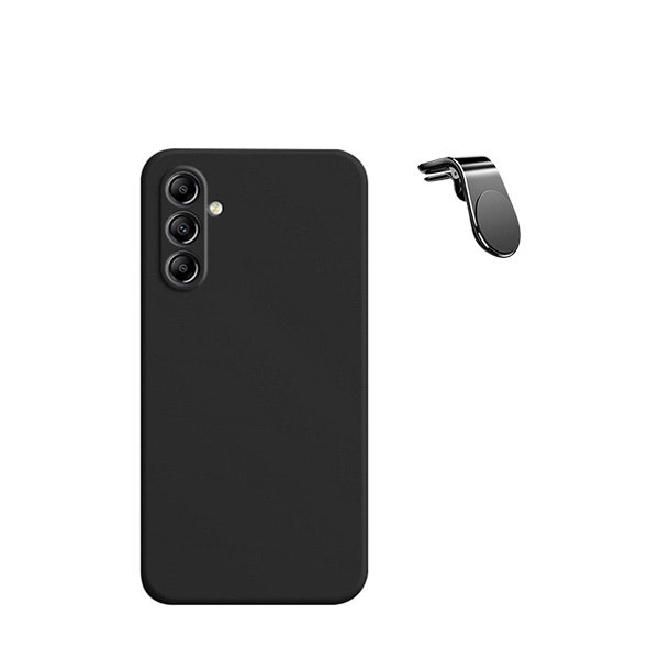 Soporte magnético y funda de silicona líquida para Samsung Galaxy A25 5G - Negro