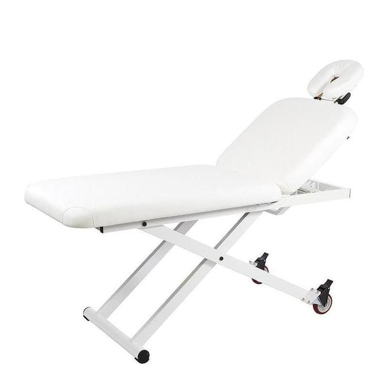 Mesa de fisioterapia LATIS 2 secções motorizada, estofamento PU branco