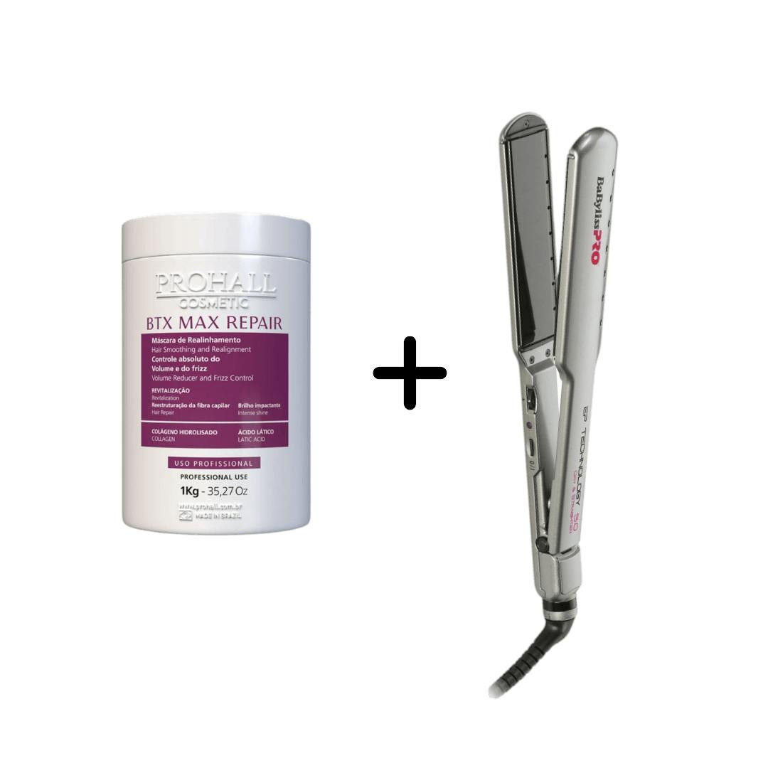 Alisador BaByliss Pro Dry & Straighten + Tratamento BTX Max Repair