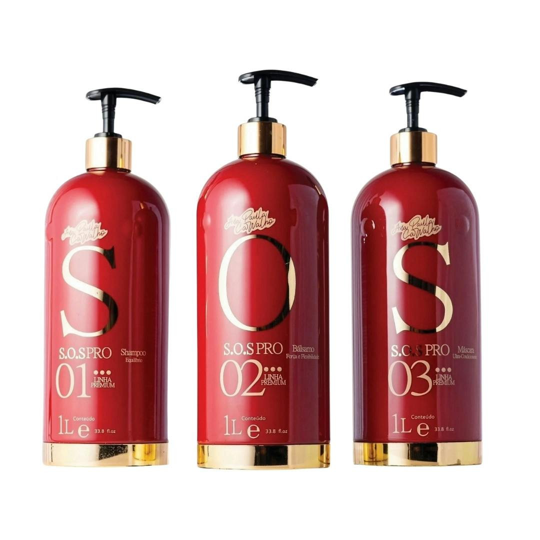 Kit profissional S.O.S PRO tratamento capilar 3x1L