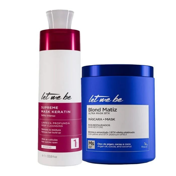 Shampoo antirresíduos e máscara matizadora Blond Matiz Ultra Mask BTX kit