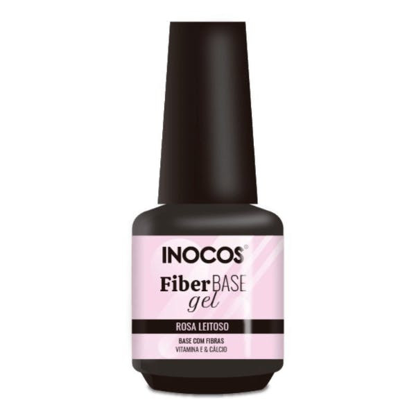 Fiber base gel rosa leitoso para construção e extensão de unhas