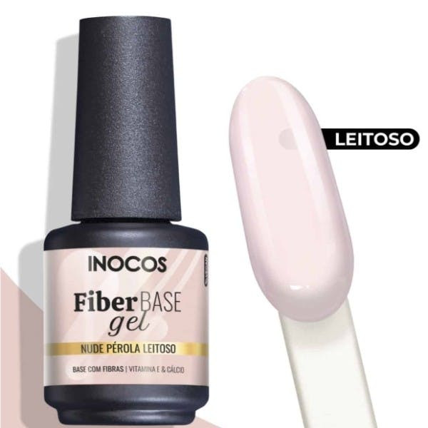 Fiber Base Cover Nude Pérola Leitoso Base de Fibra para Unhas 15ml