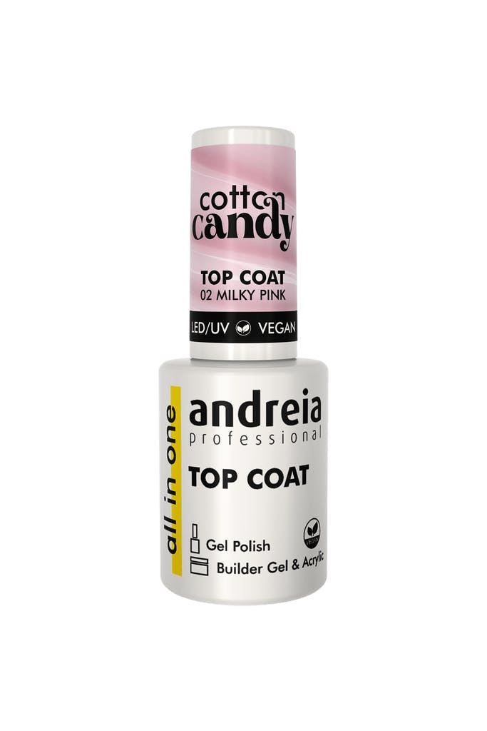 Top coat sem brilho All in One Cotton Candy - Milky Pink