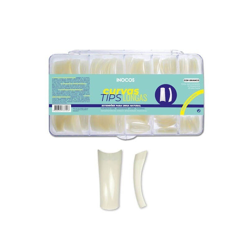 Tips curvas longas para unhas artificiais - pack 250 unidades