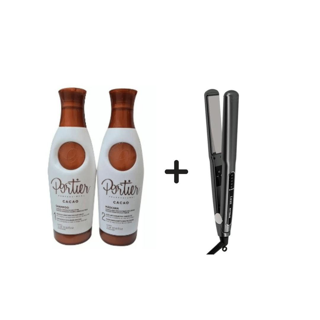 Kit alisamento com cacau 1L e prancha Lizze Extreme
