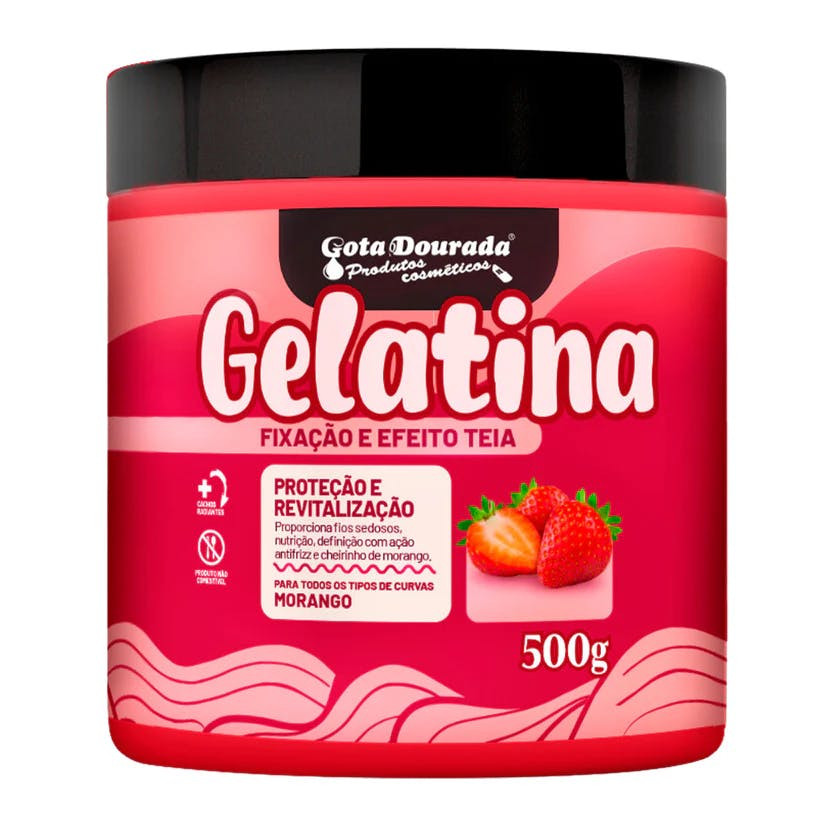 Gelatina capilar morango com efeito teia 500g
