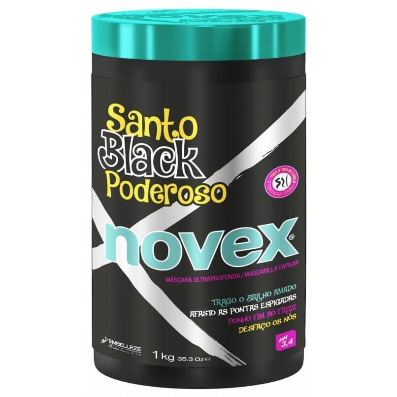 Máscara Santo Black Poderoso para cabelos danificados e com frizz 1kg
