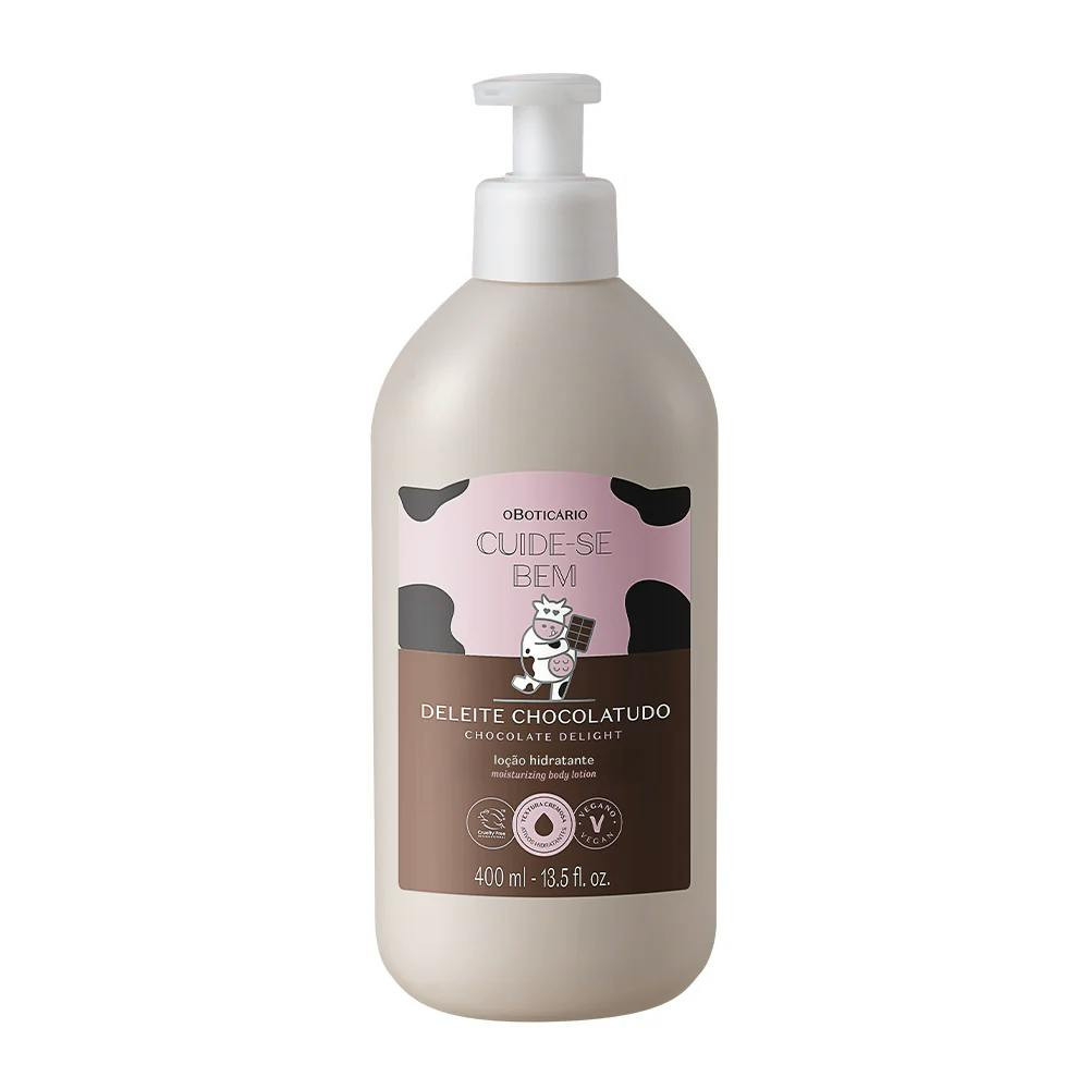 Loção hidratante corporal Deleite Chocolatudo fragrância gourmand 400 ml